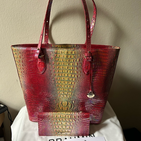 BRAHMIN ELLEN SND ADY WALLET DRAGONFRUIT MINI OMBRÉ MELBOURNE - Picture 8 of 10